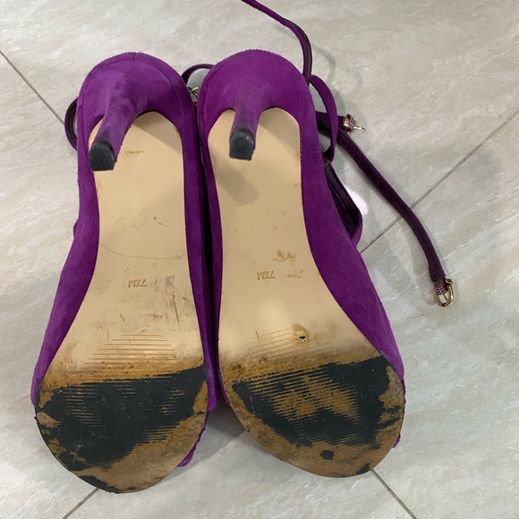 Color Purple, brand GUESS. open toes lace heels/boots - Picture 3 of 5